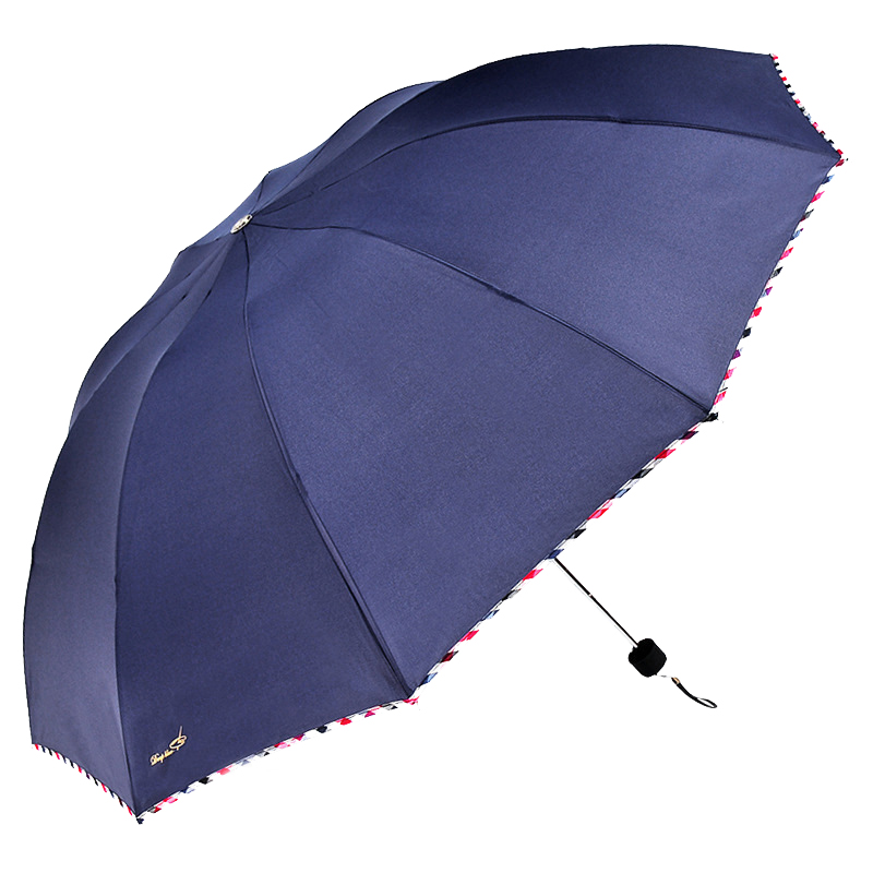 批发正品天堂伞定做 3311E碰击布三折防紫外线晴雨伞 商务广告伞